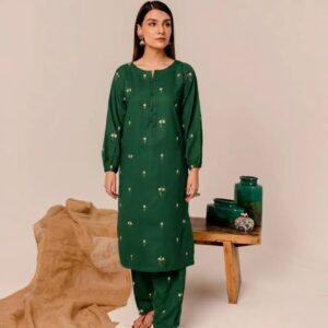 2 Pcs Women’s Unstitched Embroidered Suit