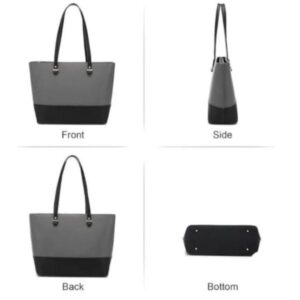 Women’s PU Leather Textured Hand Bag Set