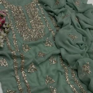 2 Pcs Women’s Unstitched Hand Work Suit