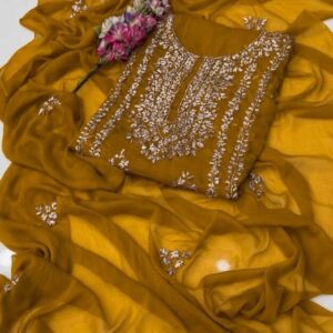 2 Pcs Women’s Unstitched Hand Work Suit