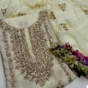 2 Pcs Women’s Unstitched Hand Work Suit