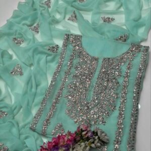 2 Pcs Women’s Unstitched Hand Work Suit