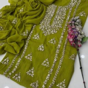 2 Pcs Women’s Unstitched Hand Work Suit