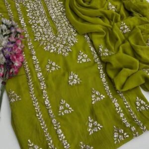 2 Pcs Women’s Unstitched Hand Work Suit