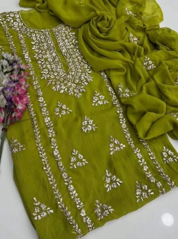 2 Pcs Women's Unstitched Hand Work Suit