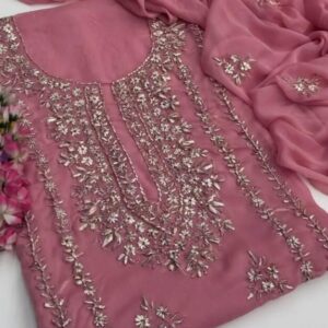 2 Pcs Women’s Unstitched Hand Work Suit