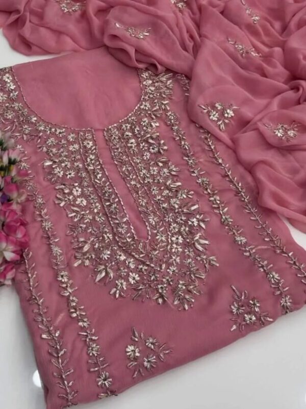 2 Pcs Women's Unstitched Hand Work Suit