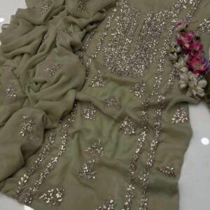 2 Pcs Women’s Unstitched Hand Work Suit