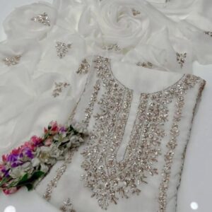 2 Pcs Women’s Unstitched Hand Work Suit