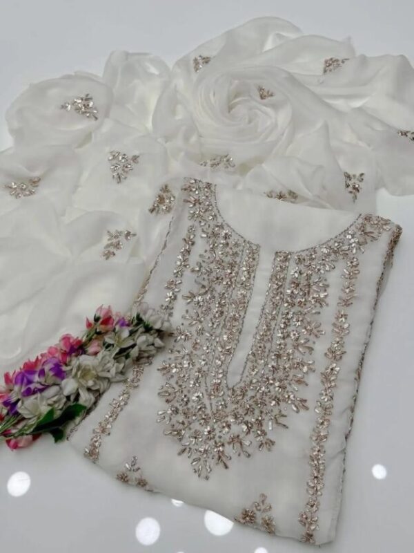 2 Pcs Women's Unstitched Hand Work Suit