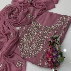 2 Pcs Women’s Unstitched Hand Work Suit