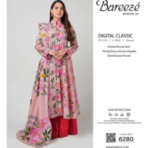 3 Pcs Women’s Unstitched Viscose Printed Suit