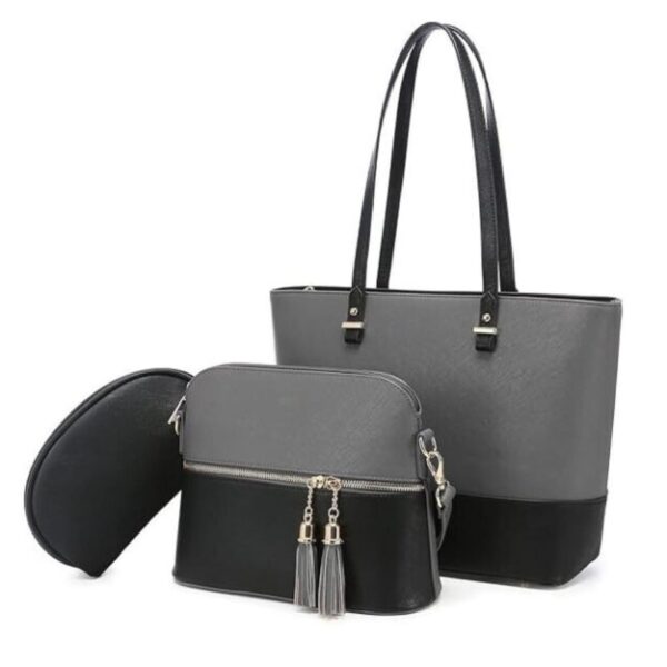 Women's PU Leather Textured Hand Bag Set
