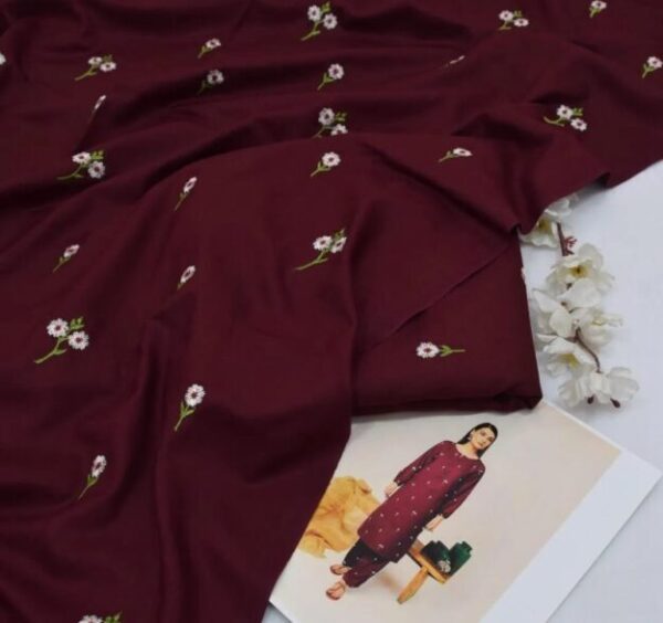 2 Pcs Women's Unstitched Embroidered Suit