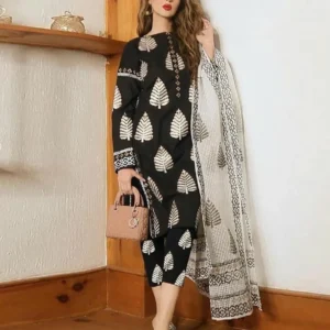 3 Pcs Women’s Unstitched Printed Suit