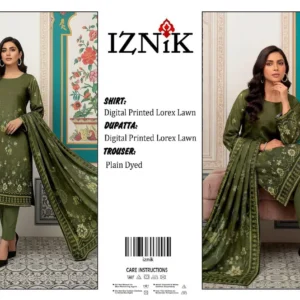 Green Digital Print Lawn 3Pcs Set