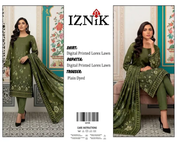 Green Digital Print Lawn 3Pcs Set