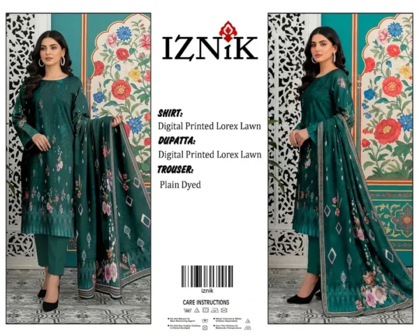 Green Digital Print Lawn 3Pcs Set