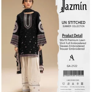 3 Pcs Women’s Unstitched Embroidered Suit