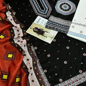3 Pcs Women’s Unstitched Embroidered Suit