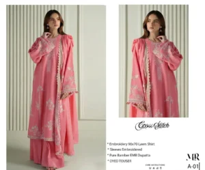 3 Pcs Women's Unstitched Embroidered Suit