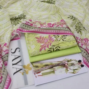 3 Piece Digital Printed Lawn Suit Green