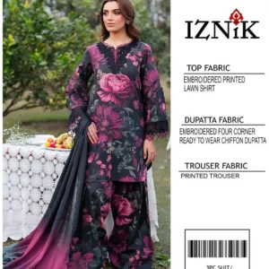 Unstitched Lawn Suit Pink Floral 2026