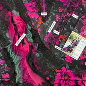 Unstitched Lawn Suit Pink Floral 2026