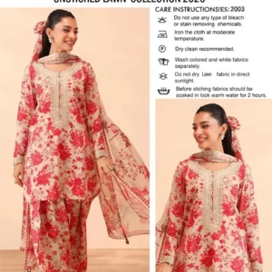 Unstitched Lawn Suit Maria B Red Floral 2026