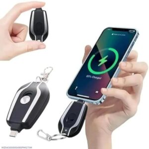 Keychain power bank black portable USB charger